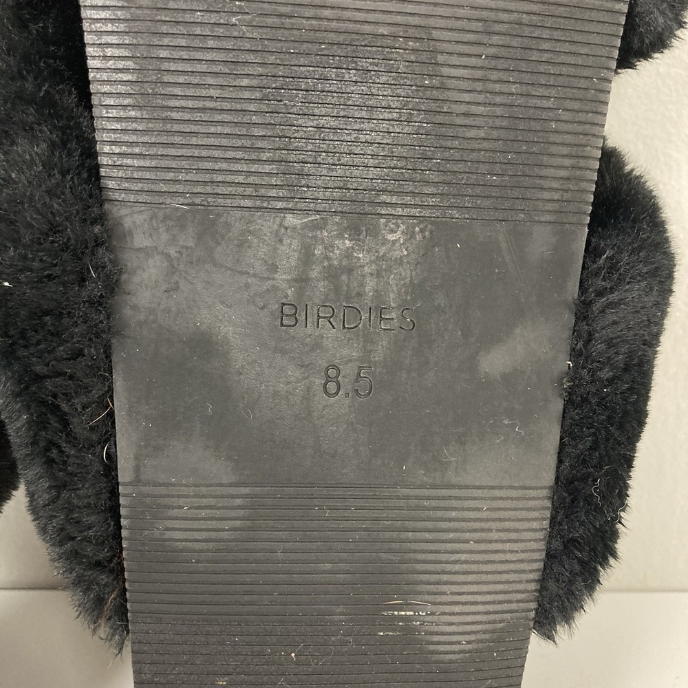 Birdies The Robin Black Faux Fur Slide Sandals House Slippers Cozy Plush sz 8.5 - Picture 7 of 7